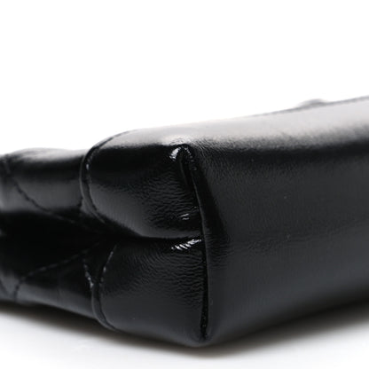 Chanel Shiny Lambskin Quilted Micro 31 Clutch With Chain Black 9 of 10