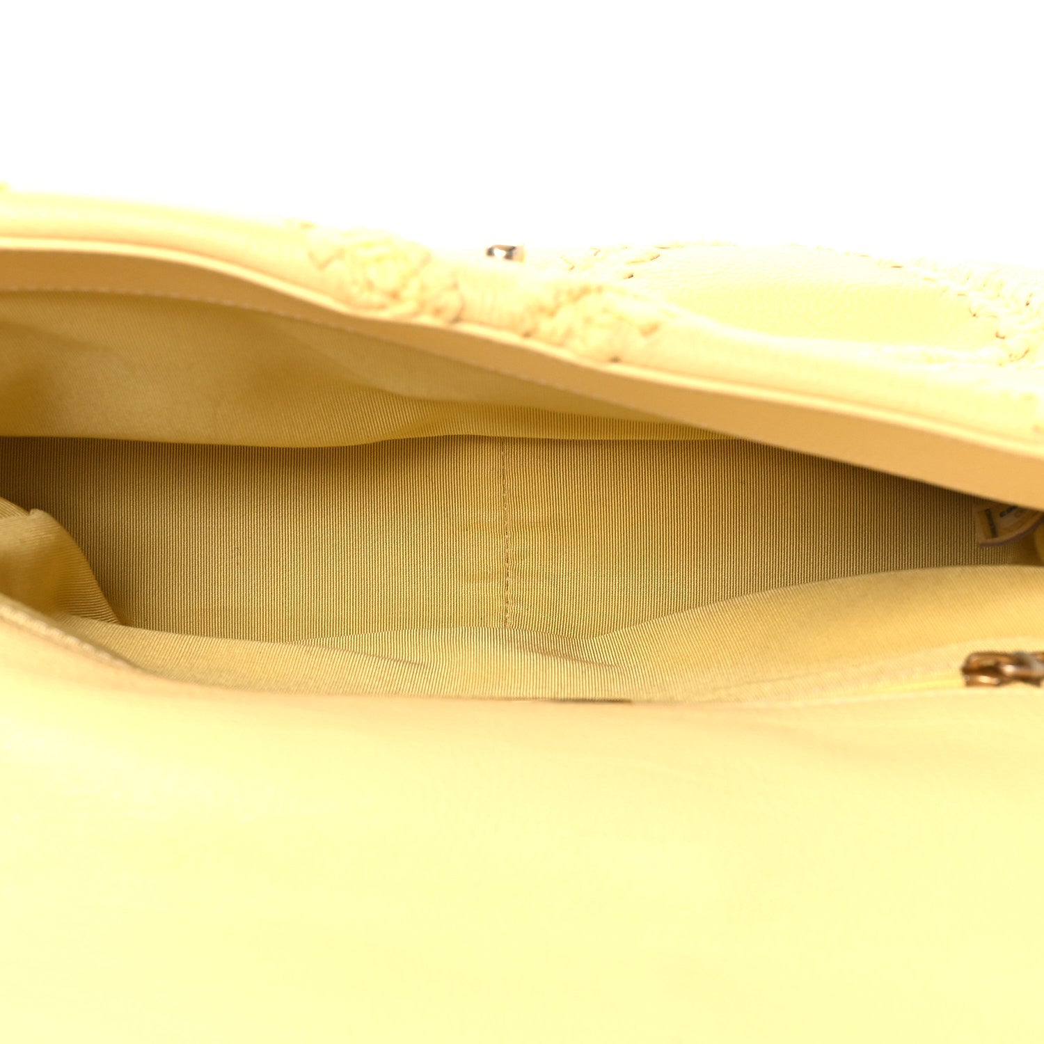 Chanel Calfskin Crochet Medium Chanel 19 Flap Yellow 5 of 13