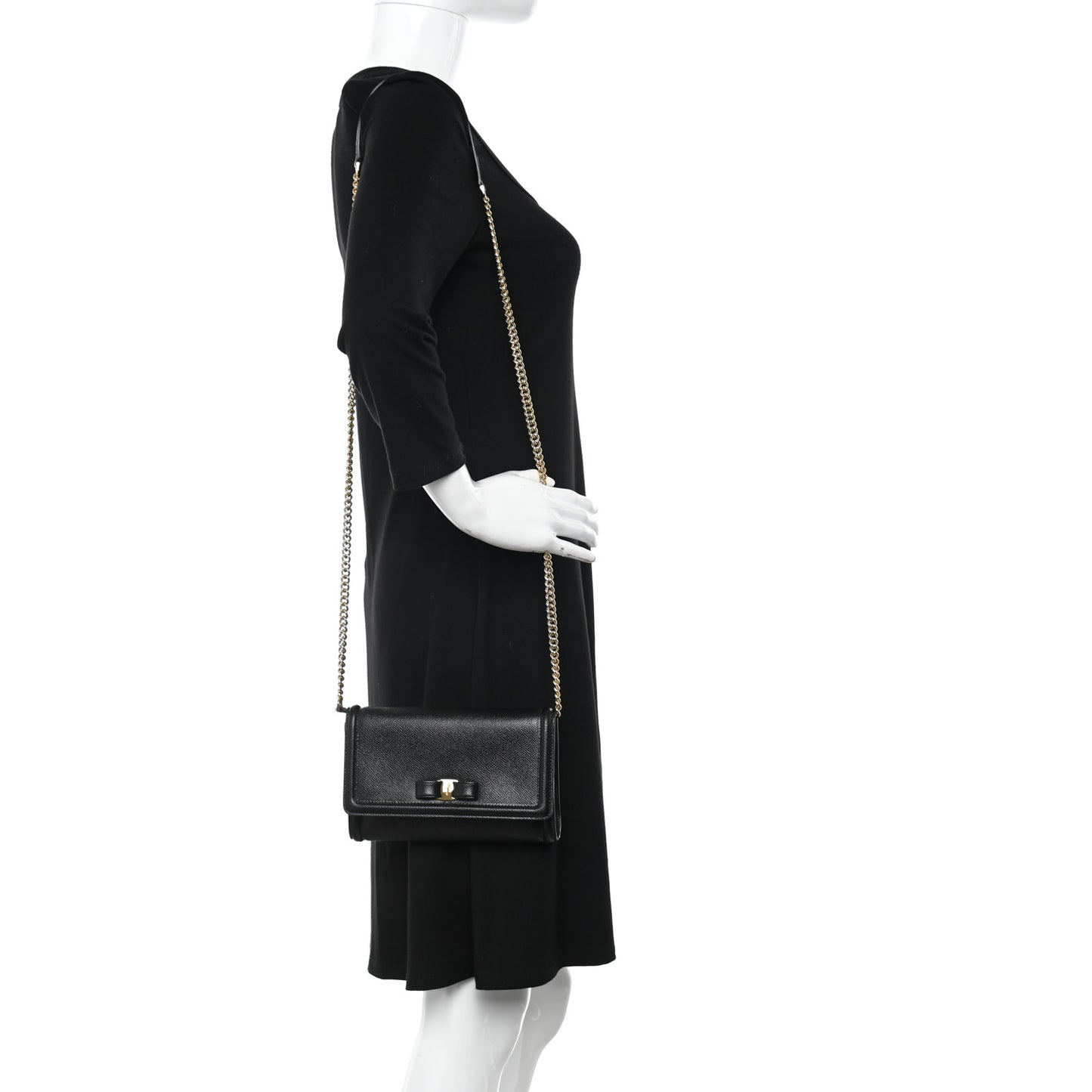 Hammered Calfskin Vara Bow Minibag Black