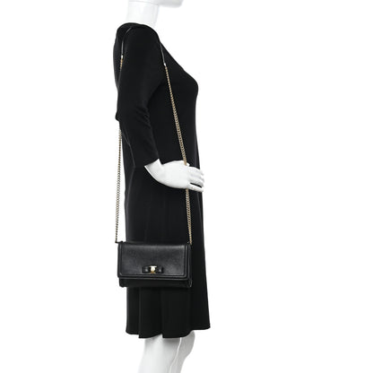 Salvatore Ferragamo Hammered Calfskin Vara Bow Minibag Black 2 of 11