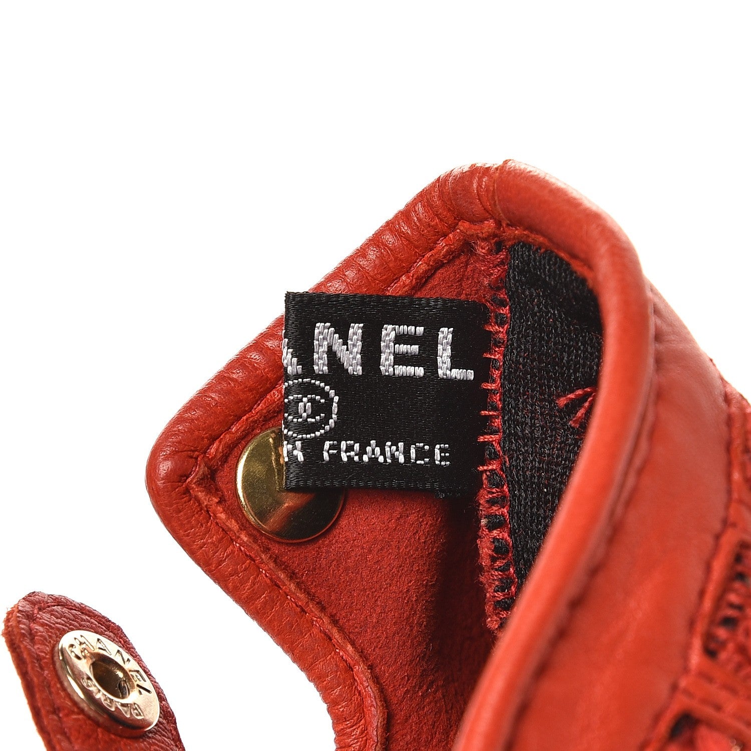 Chanel Lambskin Tweed Fingerless Gloves 7 Red 4 of 8