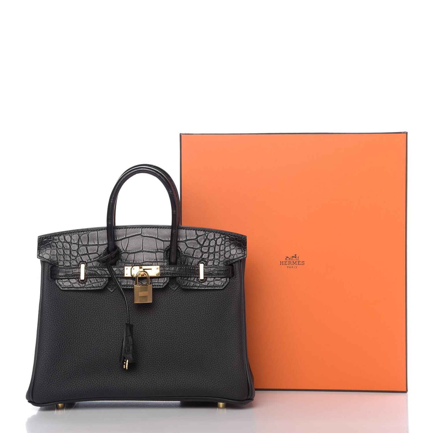 Hermes Togo Matte Alligator Birkin Touch 25 Black 32 of 32