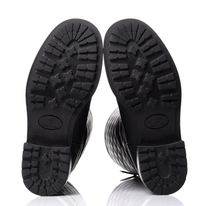 Chanel Oily Calfskin Quilted High Boots 36 Black 7 of 10