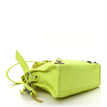 Balenciaga Chevre Silver Metallic Edge Hardware Mini City Acid Green 4 of 9