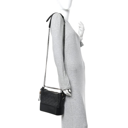 Chanel Aged Calfskin Quilted New Medium Gabrielle Hobo Black 2 of 9