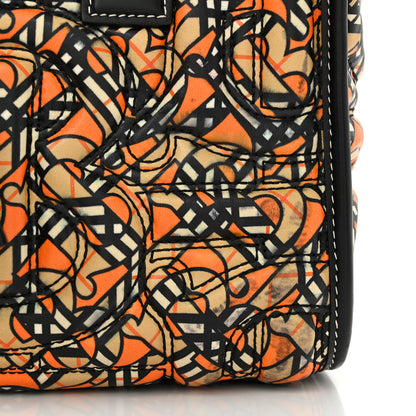 Burberry Lambskin Quilted Printed TB Heritage Check Mini Freya Tote Orange 11 of 11