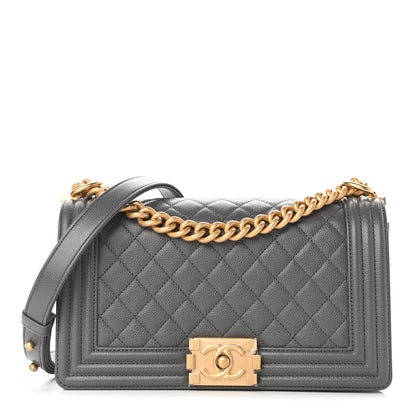 Chanel Caviar Quilted Medium Boy Flap Grey 1 of 11
