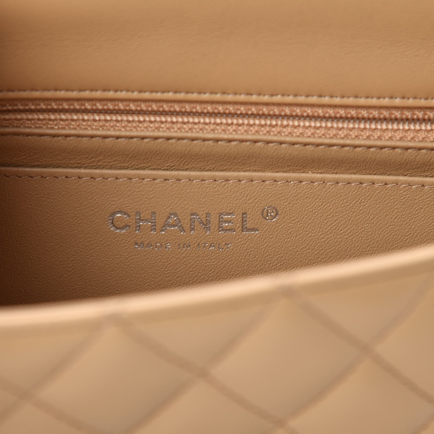 Chanel Lambskin Quilted Mini Rectangular Flap Beige 8 of 10