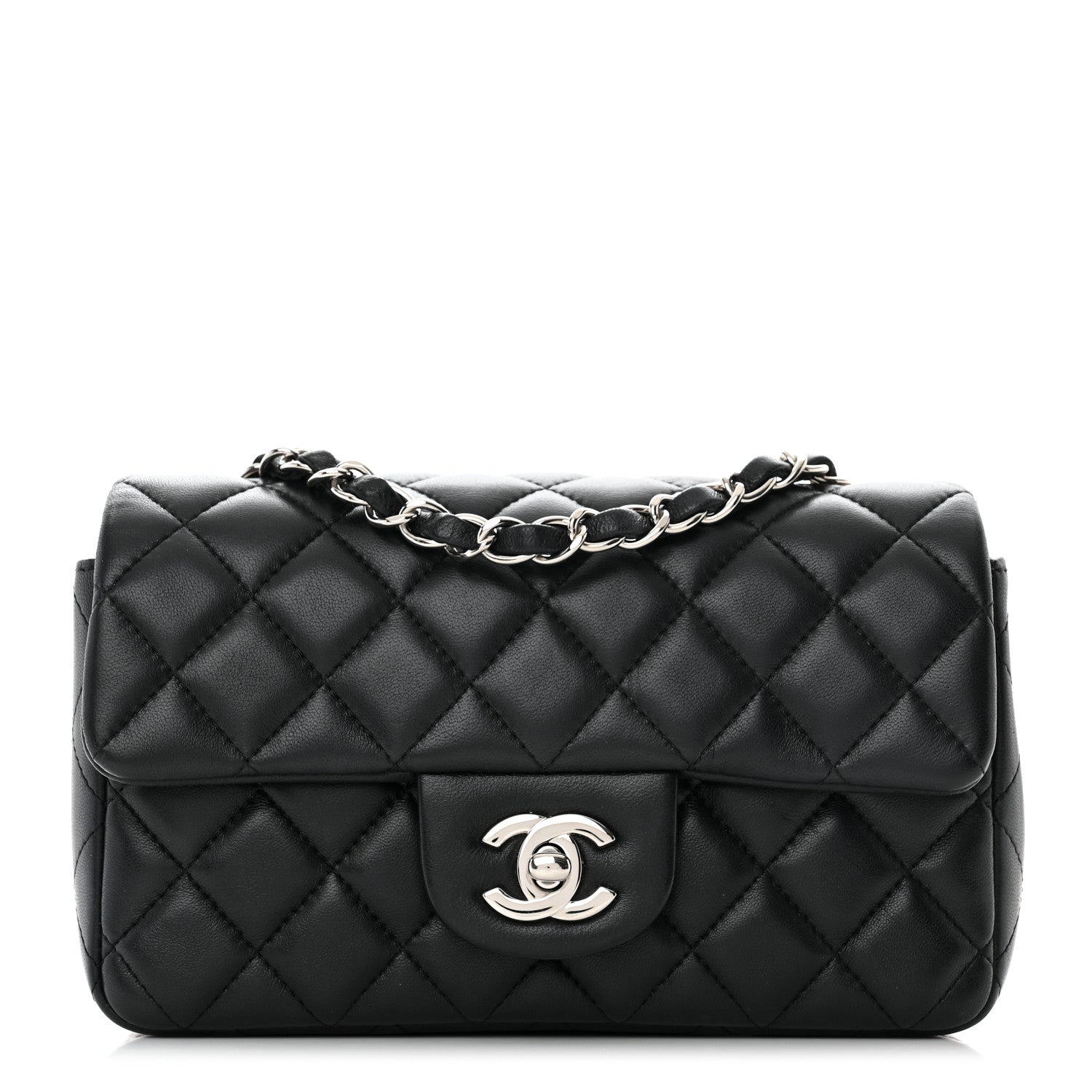 Chanel Lambskin Quilted Mini Rectangular Flap Black 1 of 10