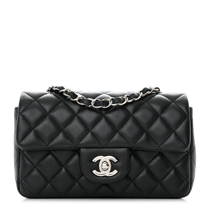 Chanel Lambskin Quilted Mini Rectangular Flap Black 1 of 10
