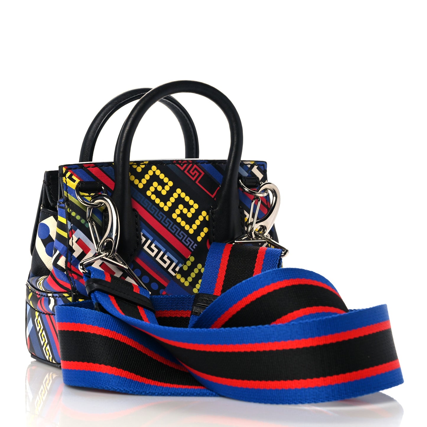Calfskin Printed Small Palazzo Empire Bag Multicolor Black