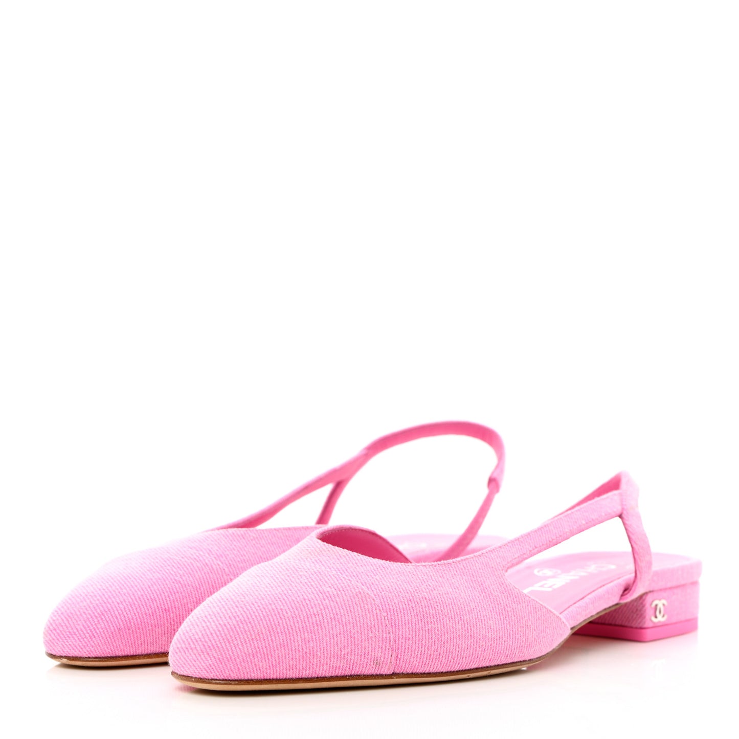 Denim Cap Toe CC Slingback Flat 37.5 Neon Pink
