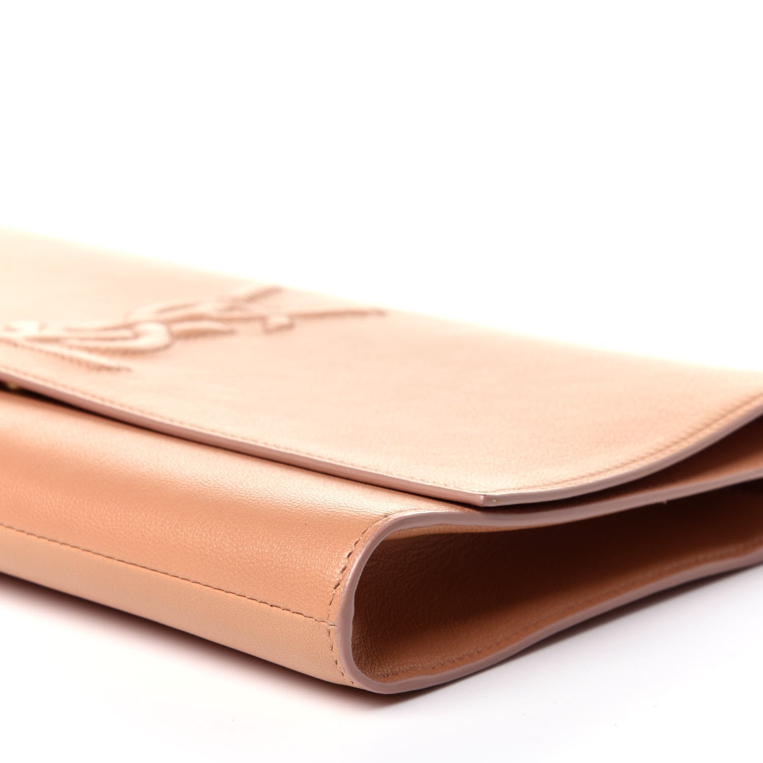 Saint Laurent Goatskin Monogram Large Belle De Jour Clutch Nude 9 of 10