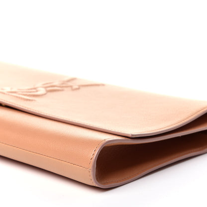 Saint Laurent Goatskin Monogram Large Belle De Jour Clutch Nude 9 of 10