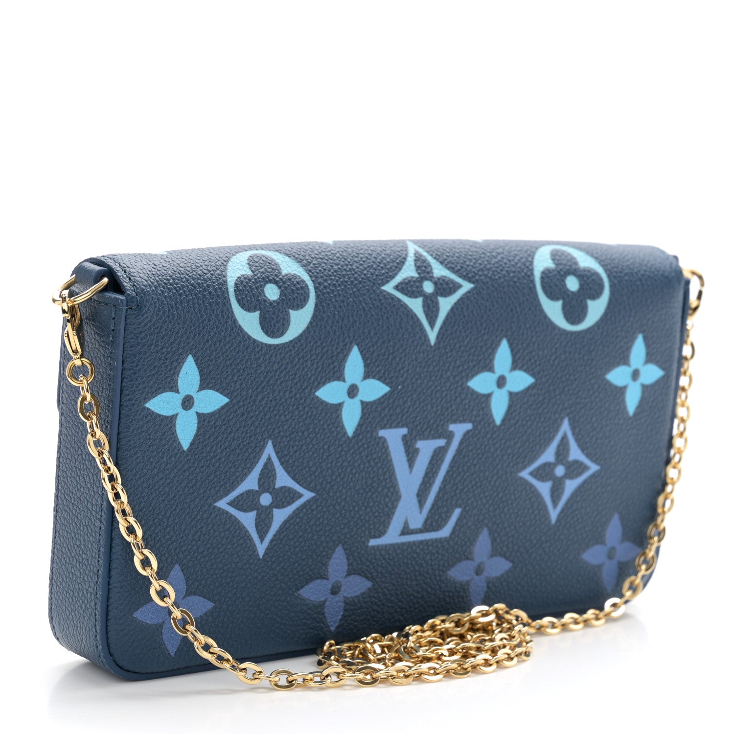 Louis Vuitton Empreinte Monogram Giant Felicie Pochette Chain Wallet Gradient Blue 4 of 10
