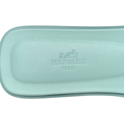 Hermes Epsom Oran Sandals 40 Vert Embrun 9 of 12