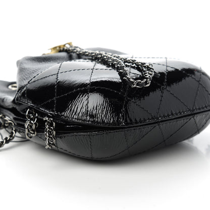 Chanel Patent Goatskin Quilted Small Gabrielle Bucket Black 6 of 11