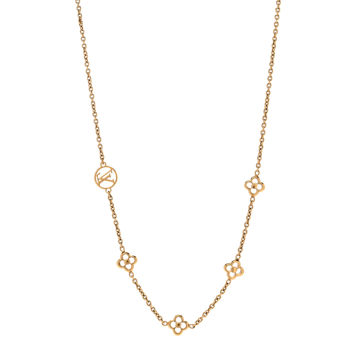 Louis Vuitton Metal Flowerful Choker Necklace Gold 1 of 4