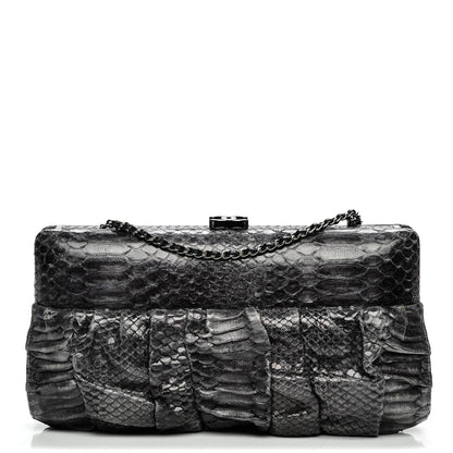 Chanel Python Chain Clutch Dark Silver 1 of 8