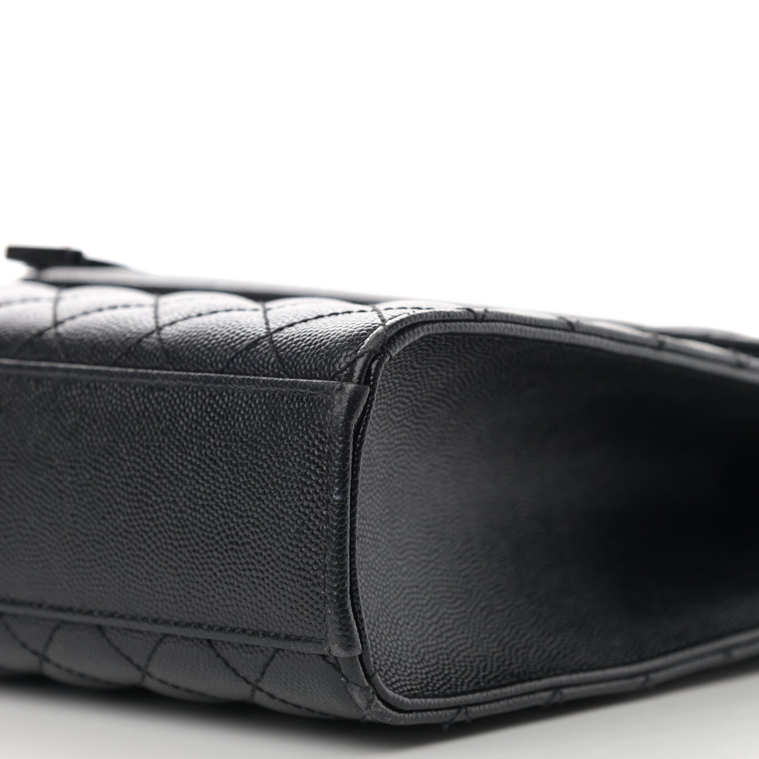 Saint Laurent Grain De Poudre Textured Mixed Matelasse Large Triquilt Monogram Monochrome Satchel Black 10 of 12