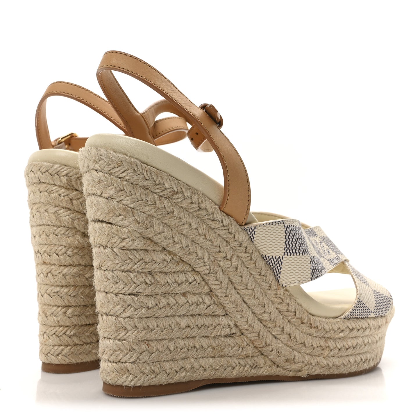 Damier Azur Starboard Wedges 40 Tan