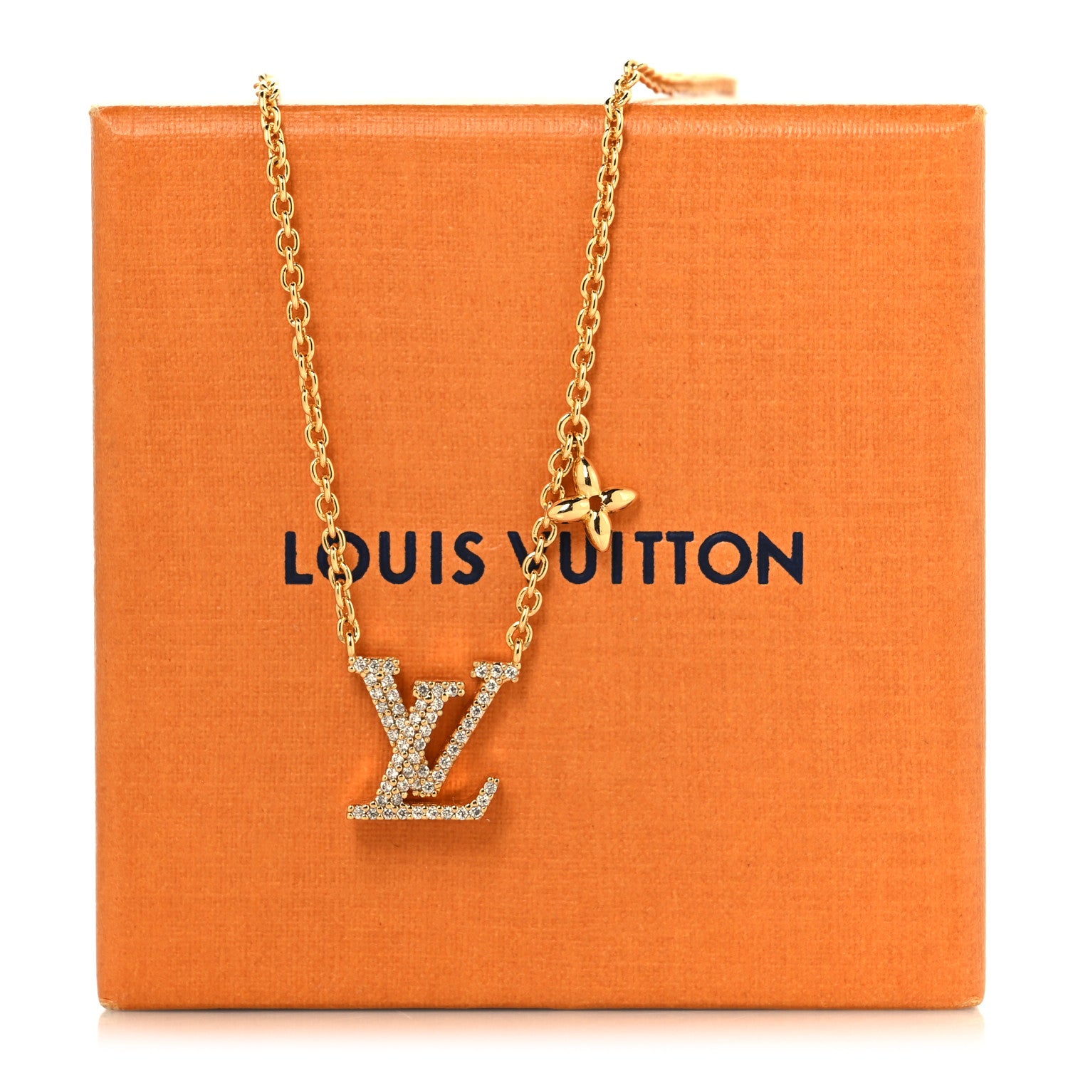 Louis Vuitton Metal Crystal LV Iconic Necklace Gold 6 of 6