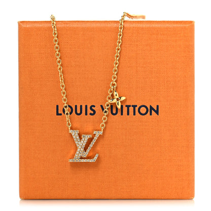 Louis Vuitton Metal Crystal LV Iconic Necklace Gold 6 of 6
