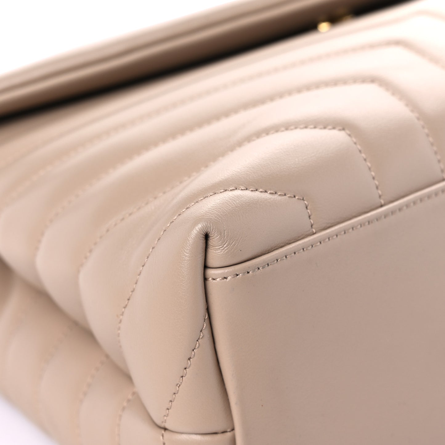 Calfskin Y Quilted Monogram Medium Loulou Chain Satchel Dark Beige