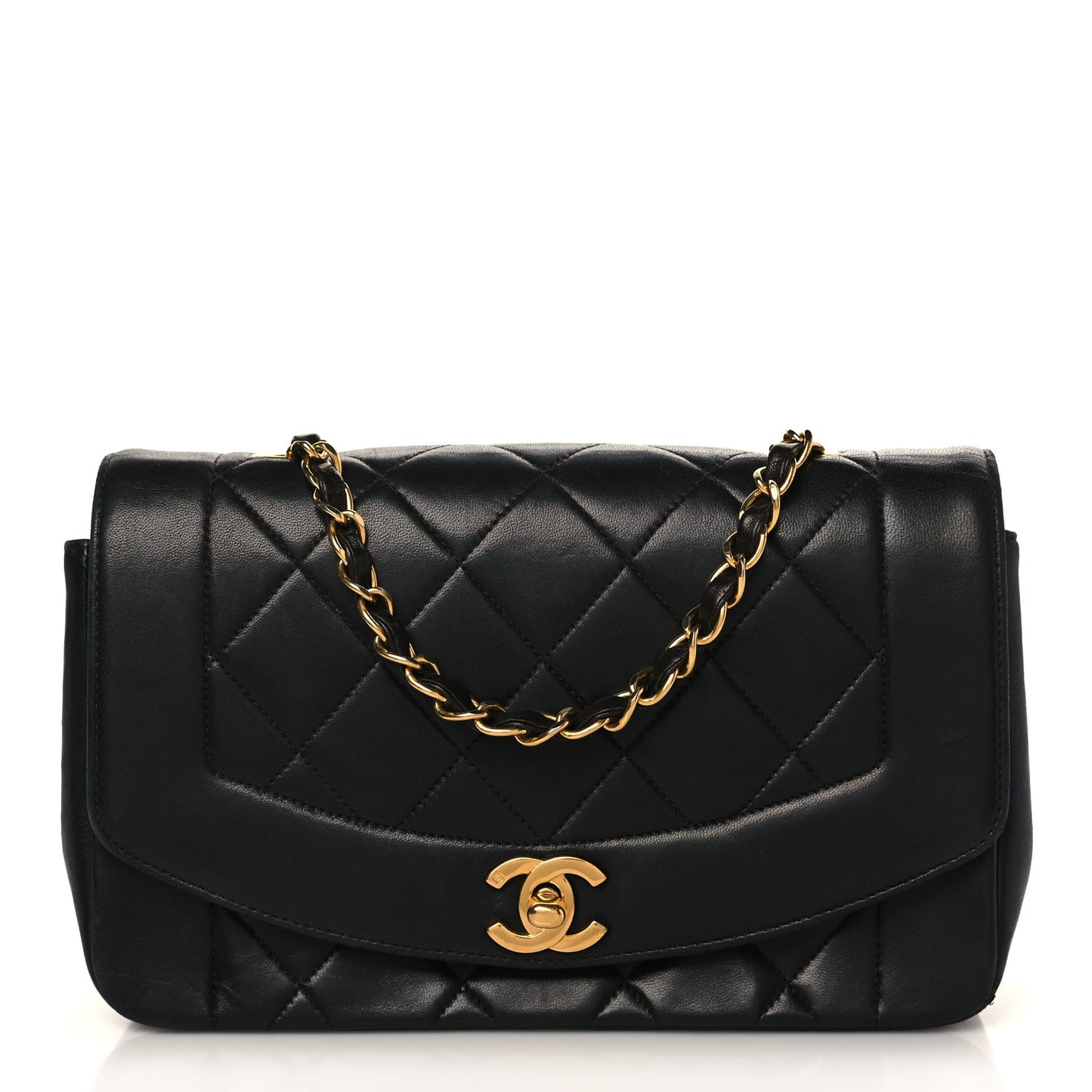 Lambskin Quilted Small Single Flap Black