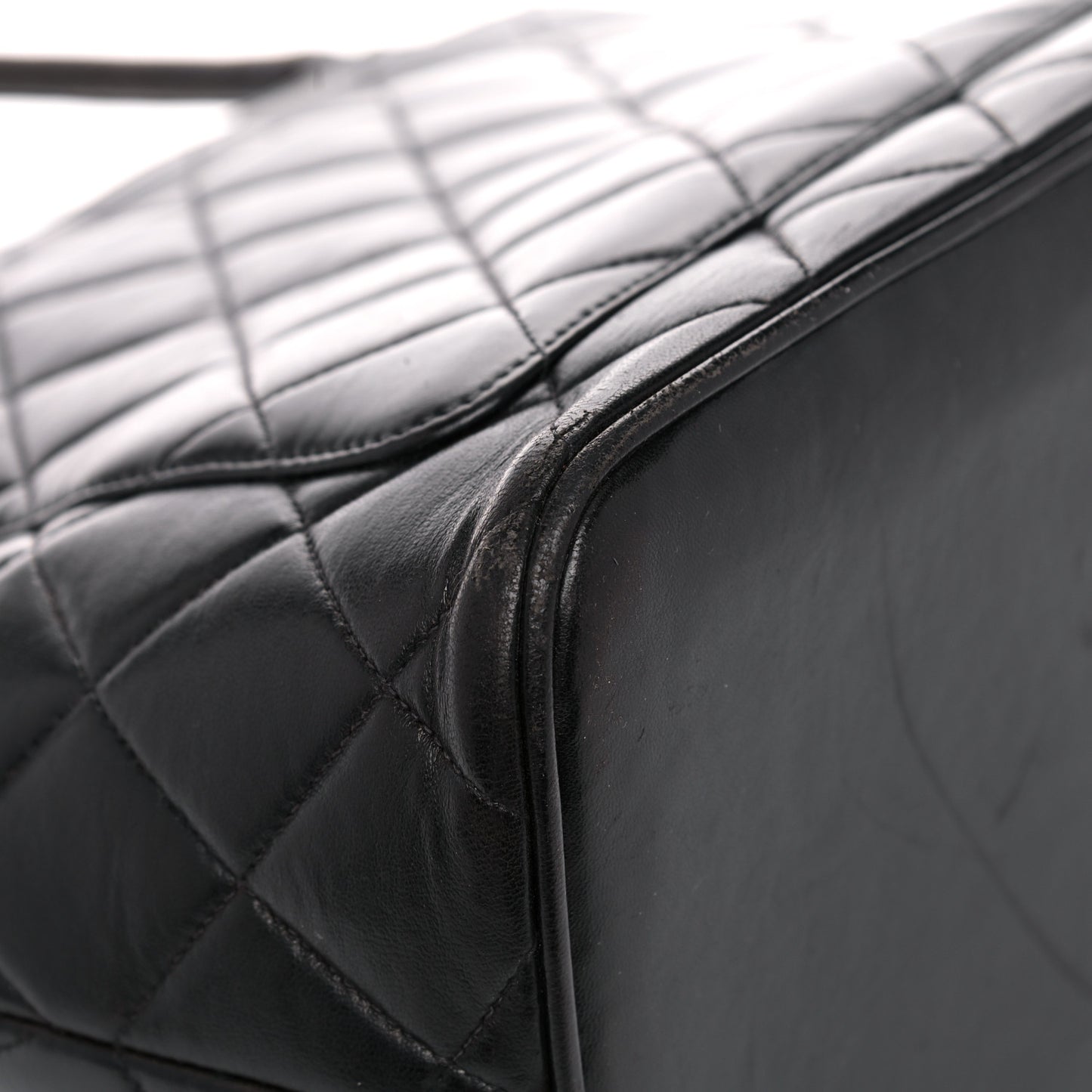 Lambskin Quilted Medallion Tote Black