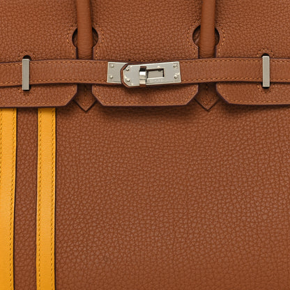 Hermes Togo Swift Officier Birkin 25 Gold Ambre 8 of 13
