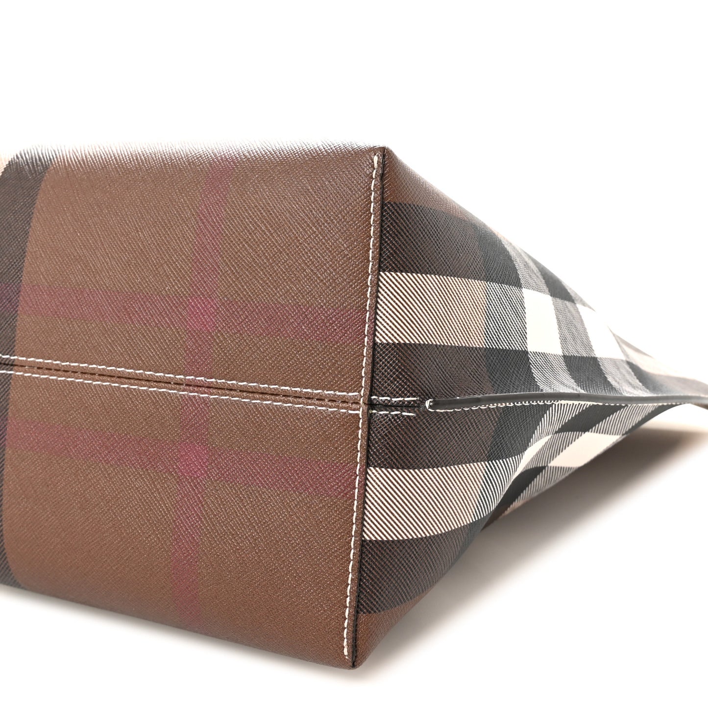 E-Canvas Check Medium Soft TB Tote Dark Birch Brown