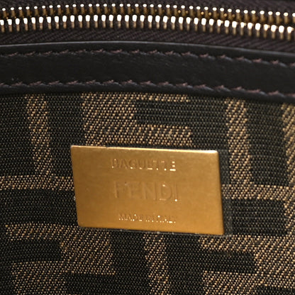 Fendi Fabric Jacquard FF 1974 Karligraphy Embroidered Baguette Tobacco Moro Rosso 6 of 9