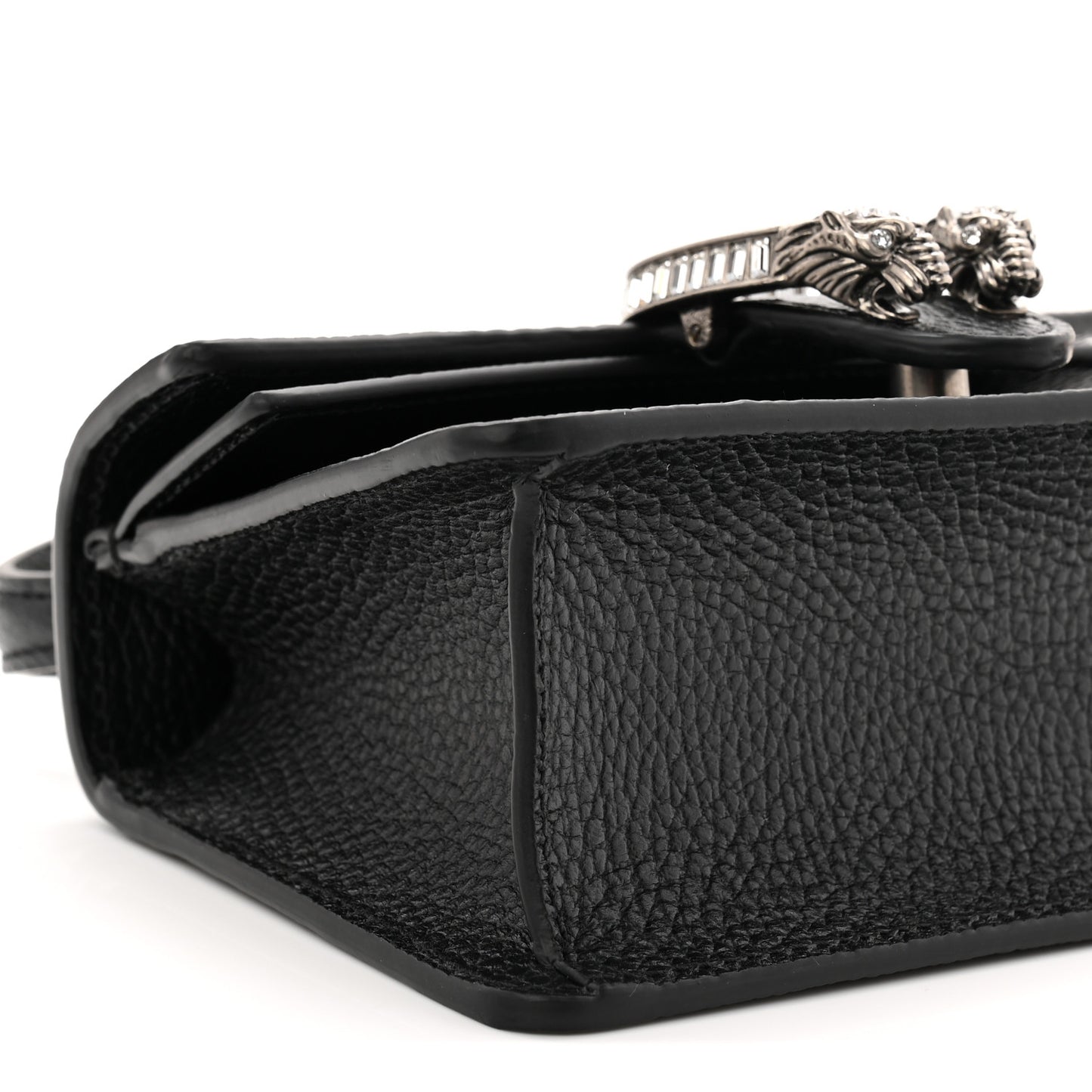 Dollar Calfskin Crystal Mini Dionysus Top Handle Bag Black Crystal