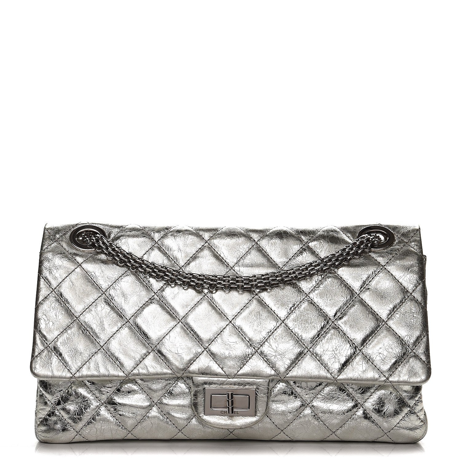 Chanel Metallic Aged Calfskin Quilted 2.55 Reissue 228 Flap Silver 1 of 11