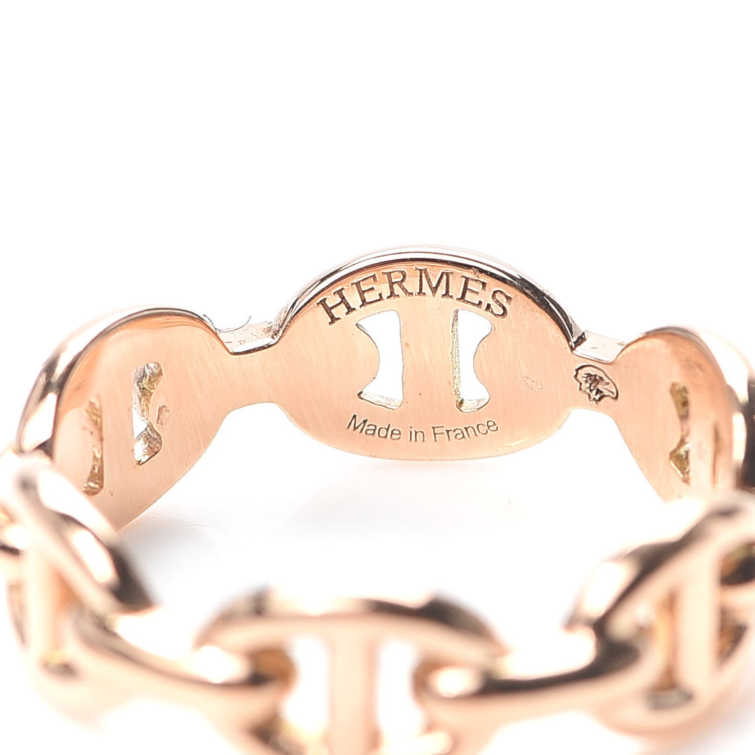 Hermes 18K Rose Gold PM Chaine D'Ancre Enchainee Ring 51 5.75 4 of 6
