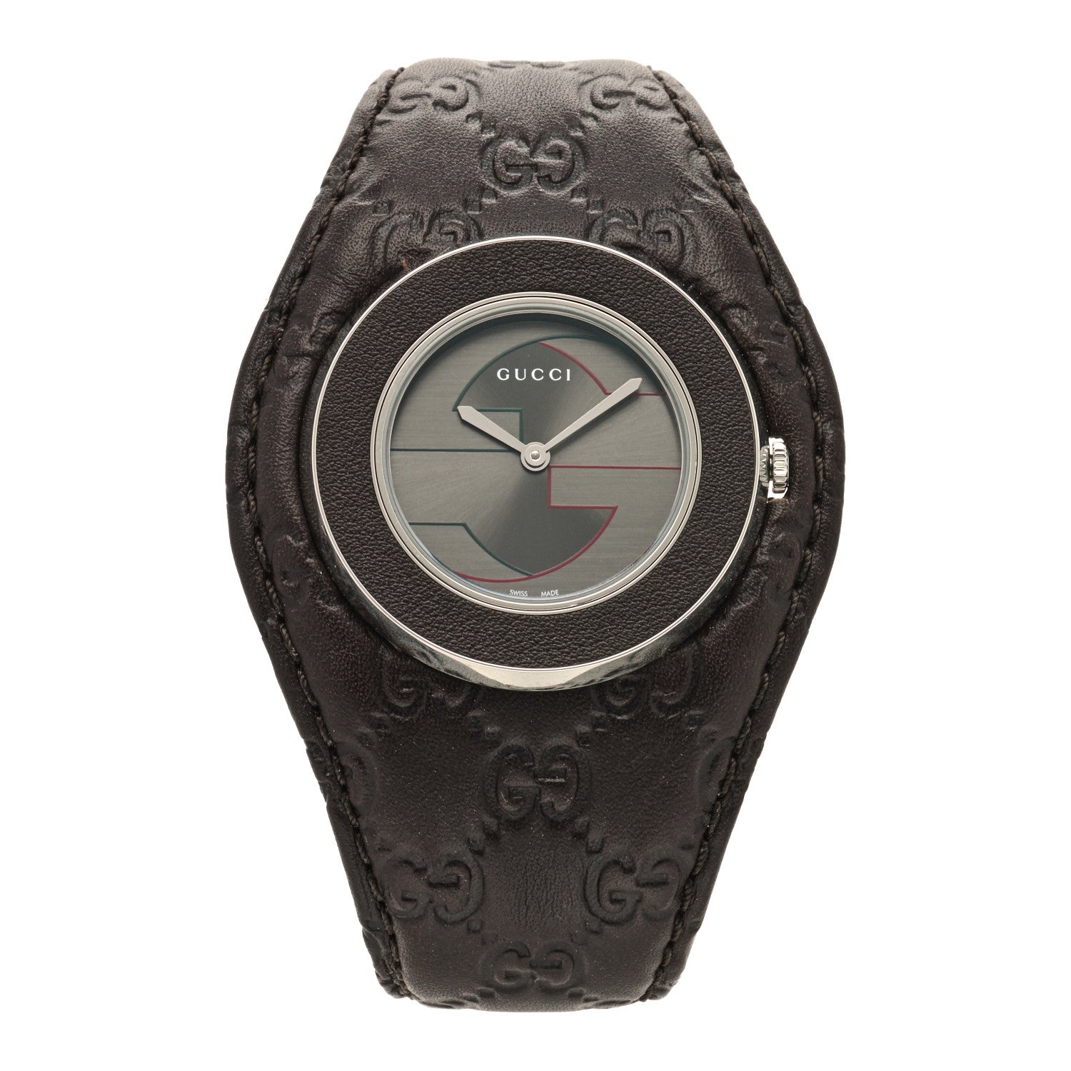 Gucci Stainless Steel Calfskin 36mm U-Play Quartz Watch Brown 1 of 5