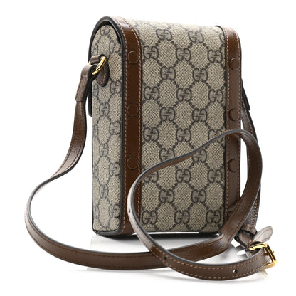 Gucci GG Supreme Monogram Mini Horsebit 1955 Crossbody Bag Beige Brown Sugar 3 of 10