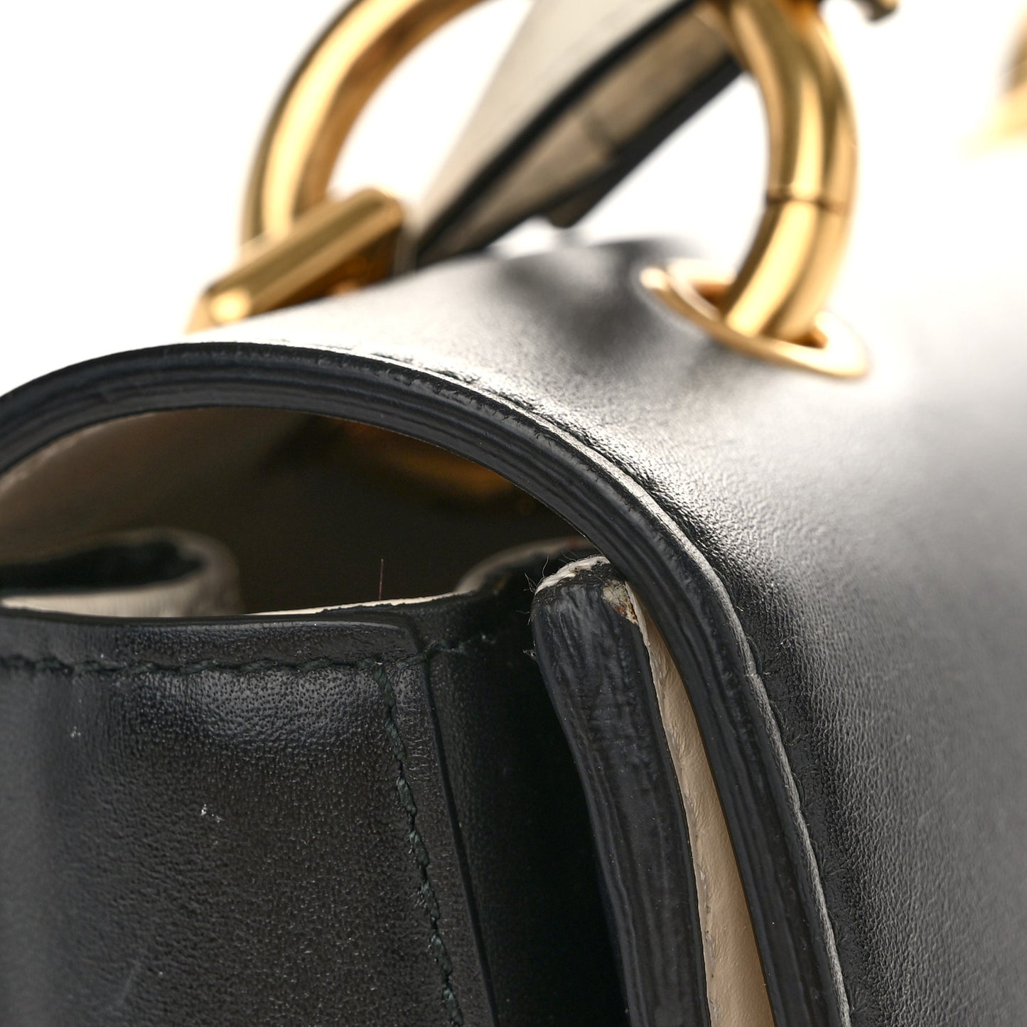Calfskin Sylvie Web Queen Margaret Shoulder Bag Mystic White Black