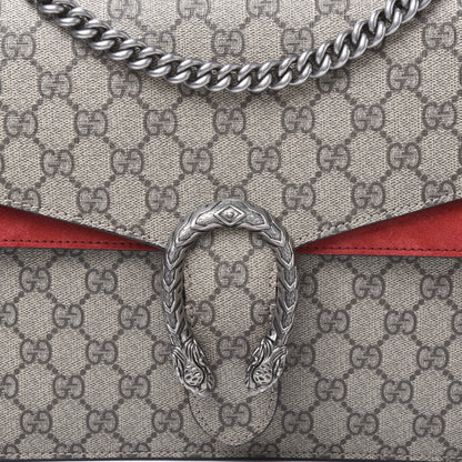 Gucci GG Supreme Monogram Suede Cudu Medium Dionysus Shoulder Bag Beige Ebony Vulcanic Red 8 of 8