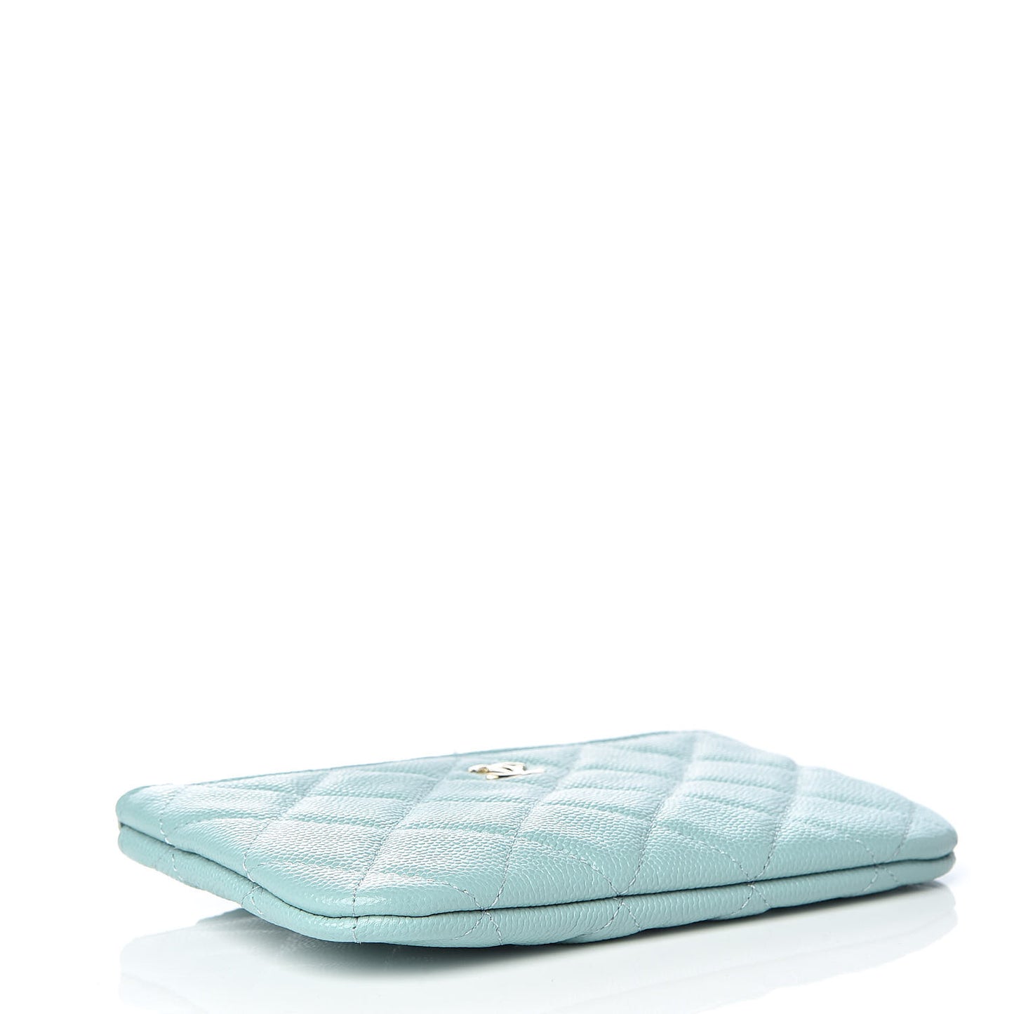 Caviar Quilted Small Cosmetic Case Light Blue