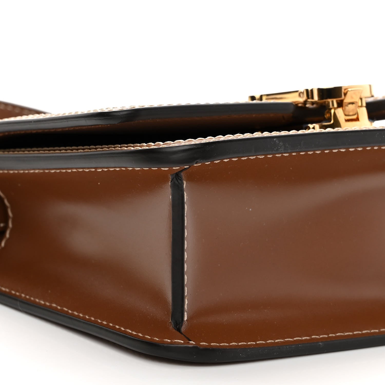 Burberry Canvas Calfskin Mini TB Bag Natural 8 of 9
