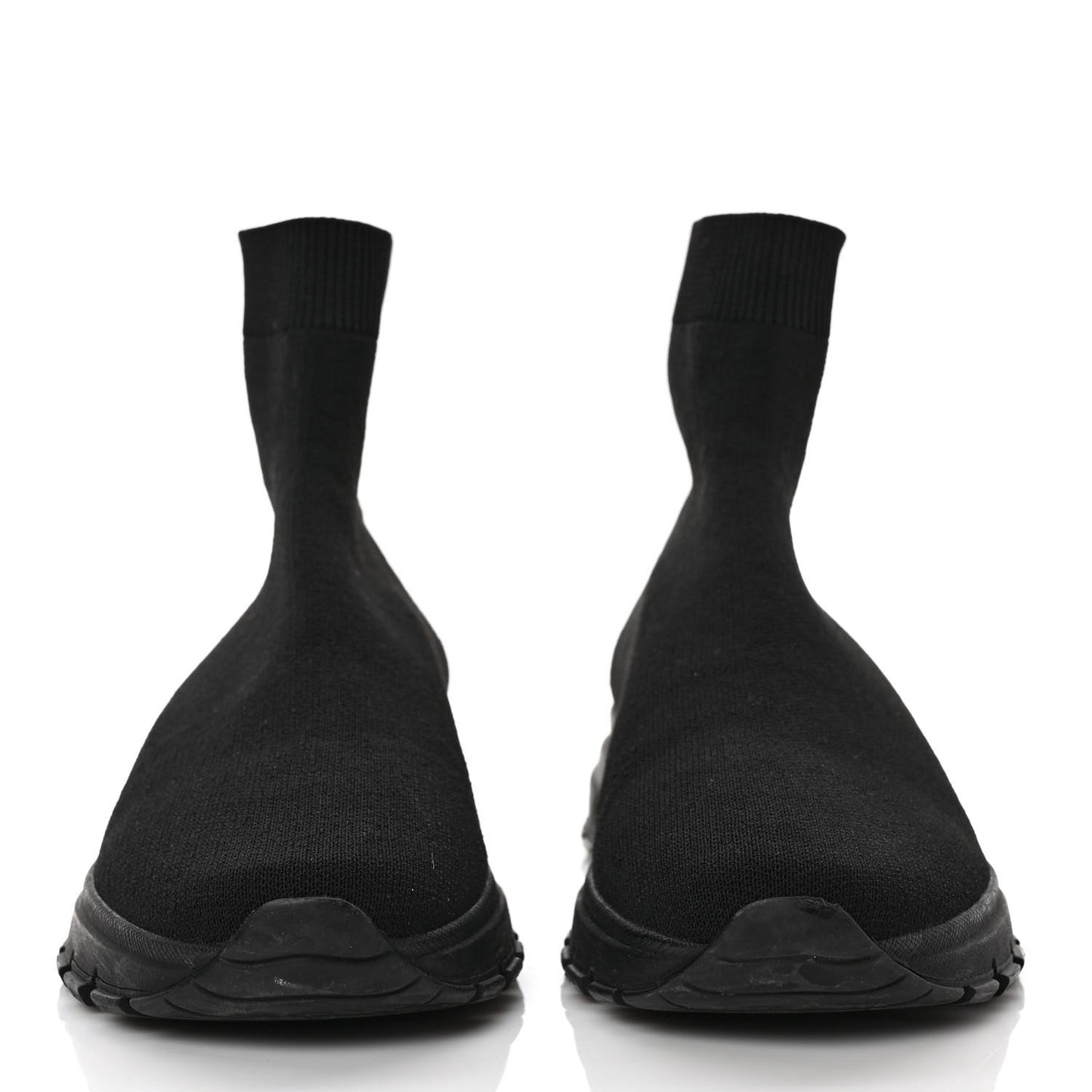 Knit Fabric Logo Sneakers 38.8 Black