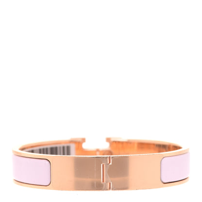 Hermes Enamel Narrow Clic Clac H Bracelet PM Rose Dragee 3 of 8