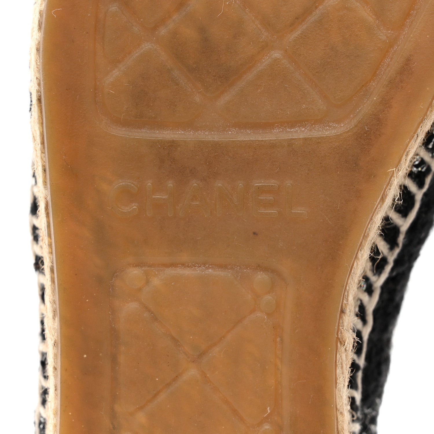 Chanel Metallic Tweed Lambskin CC Espadrilles 36 Black Silver 9 of 11
