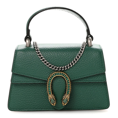 Gucci Dollar Calfskin Crystal Mini Dionysus Top Handle Bag Emerald 1 of 9