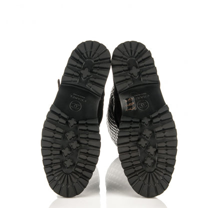 Chanel Calfskin Quilted Biker Boots 40 Dark Brown 5 of 6