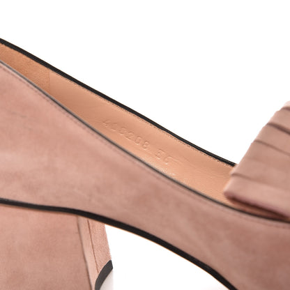 Gucci Suede GG Marmont Fringe Loafer Pumps 36 Blush 9 of 11