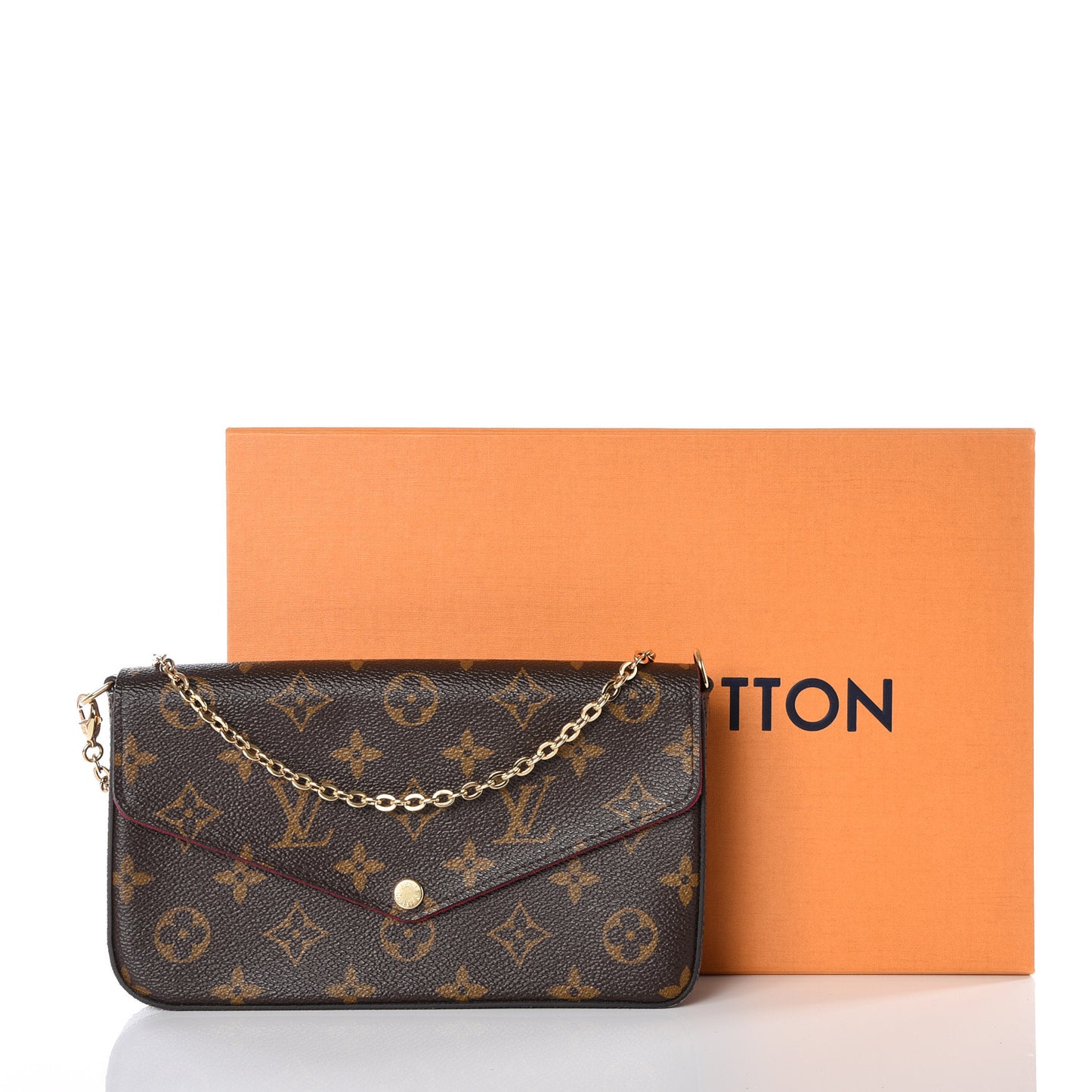Monogram Pochette Felicie Chain Wallet Fuchsia