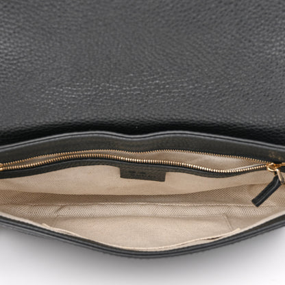 Gucci Pebbled Calfskin Medium Soho Flap Crossbody Black 5 of 10